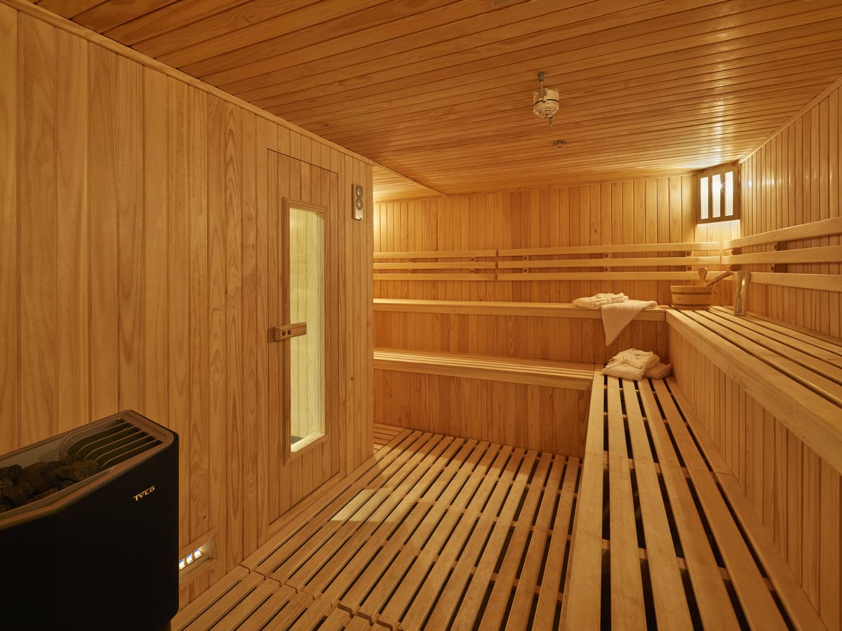 Sauna — Finnische Sauna nach einem Tag auf dem Zodiac