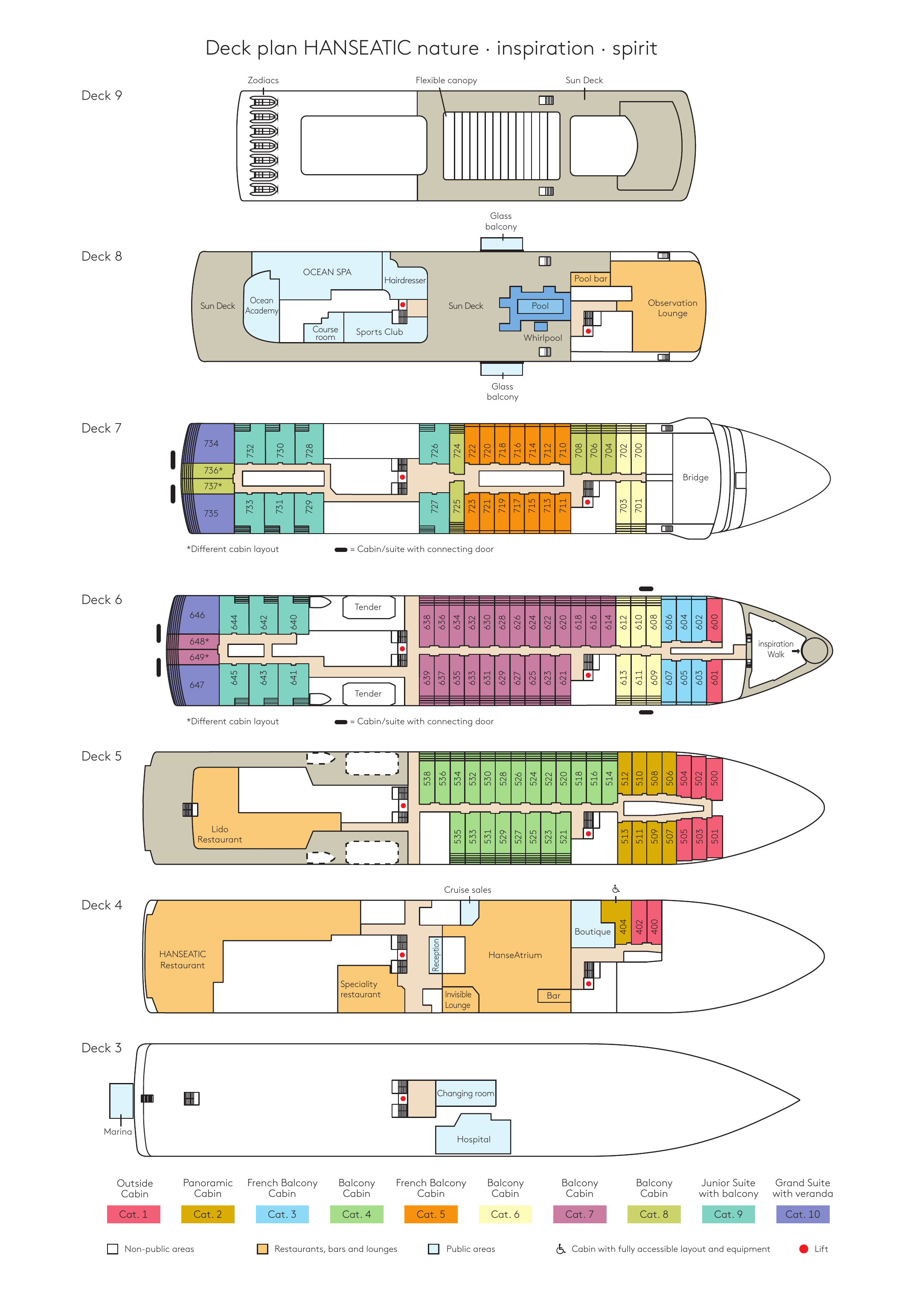 Decksplan HANSEATIC nature