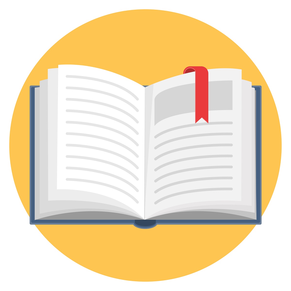 Open Book Flat Design Icon